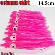 10 x Pink Squid Octopus Lure Skirts 14cm Game Fishing Lures Trolling Skirts New!