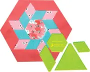 Pinwheel Hexagon 4 piece template set 8" quilt block. TRACKED Matilda's Own.