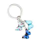 Butterfly Enameled Charms Keychain Chain Tassel Key Chain Key Ring Keyring Blue
