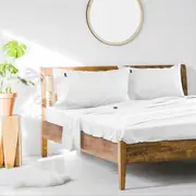 Ardor King Single Bed Fitted Sheet Set w/ Pillowcase 1000TC Cotton Rich White