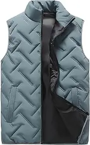 [Generic] Water Proof Wind Proof Jacket Men Collar Vest With Pocket Long Sleeve Solid Winter Warm Vest Jacket Rain Coats for Men Tall