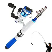 Fishing Rod and Reel Combinations - Small Baitcasting Rod Combinations | Sea Rod Combinations, Portable Travel Fishing Rod Set, Telescopic Rod for Beginners