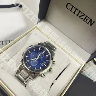 CITIZEN星辰GENTS光動能簡約時尚三眼計時腕錶-黑43mm(CA0615-59E/CA0610-52L)