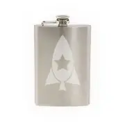 Model Rocket Ship #1- Rocketry Hobby Launch Engine Star-8 oz etched flask