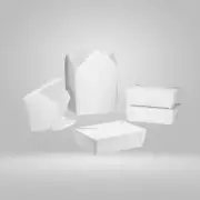 BUHAYA White Paper Take-out Containers #1 450 pcs/case SKU FP-1-W