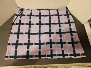 GOLFTINI Golf Skort Skirt Size 14 Hopscotch Blue And Pink Plaid Side Zip