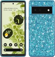 Compatible with Google Pixel 6a 5G 2022, Sparkling Back Cover Protective Case PC Hard Shockproof Protection Cover Case for Google Pixel 6a