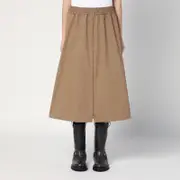 [Golden Goose] Flared Skirt With Zip In Light Brown 40 IT Beige