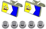 [Select Gifts] Shirt Dress Studs Conceicao da Barra City Espirito Santo State Flag Cufflinks