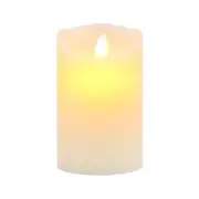 IVORY LED Wax Pillar Candle 12.5cm