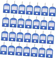 Veemoon 50pcs Key Card Label Key Tags Keychain Rings Label Accessories Keychain Tag Small Black Split Ring Abs Blue