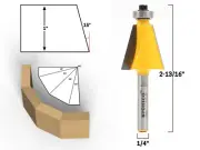 15 Degree Chamfer Edge Forming Router Bit - 1/4" Shank - Yonico 13912q