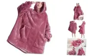 Wearable Blanket for Women,Warm Cozy Oversized Hoodie Adult Mellow Rose/Adult