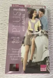 Mediven Plus MediSilk 20-30mmHg Compression Socks Calf Open Toe Beige Size III