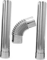 SOESFOUFU 3pcs Stainless Steel Chimney Flue Pipe Set Elbow Straight Tube for Efficient Ventilation High Temperature Resistant for Water