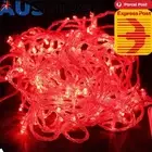 LED Curtain Lamp String Mini Art Modeling Lamp for Festival Party (20M Red)