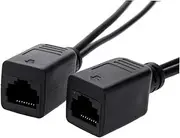 SEWACC 2PCS Poe Cable Adapter Set Full Copper Splitter with Plug for IP Cameras WLAN Routers and Security Monitoring Black to Range