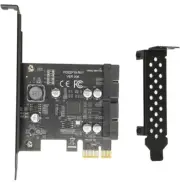 PCIE to USB 3.2 Expansion Card, 5Gbps High Speed USB Riser Card Dual Port USB3.2