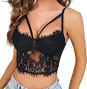[Generic] Bras Women's New Versatile Sexy Lace FluoroscopySlim Fit Leaky Back Strap Comfortable Bra Pack of Bras for Women Push up