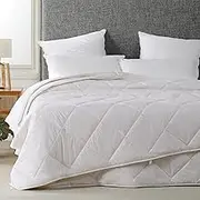 Dreamaker 600GSM 2 Piece Australian Washable Wool Quilt, Two Piece Easy Clip Duvet 250+350GSM, Summer, Winter & All Season Weight, Natural Cotton Japara Cover, Anti-Bacterial Treated - Queen Bed