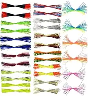Silicone Jig Skirts - 30Pcs Silicone Jig Skirt Kit | Lure Skirt Squid Fishing Bait | Skirts for Spinnerbait | Soft Realistic Bait for Trout | Fishing Lures for Freshwater Saltwater Ice & Fly