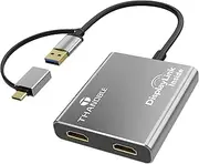TAHNDBLE USB C to HDMI Adapter, Dual Display 4K 60Hz Output for Apple Mac M1/M2/M3, DisplayLink Adapter (DL6950) for USB 4, Thunderbolt 3/4/5, iMac, MacBook Pro/Air, Laptop-(Driver Required)