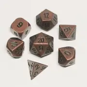 Vintage Metal Dice Set-Antique Dice Set of 7 for Table-Top Board Game Dice game
