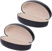 [NIYANGLE] 2pcs Hard Shell Sunglasses Case Durable PU Eyeglasses Box for Travel Lightweight Sunglasses Holder with Sturdy Protection Black Storage