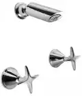 Raymor ATLANTA SHOWER SET 145mm Ball Joint Swivel Head, Cross handle, Chrome