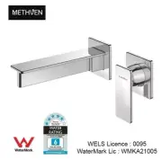 Methven Maha Wall Bath Basin Mixer Tap Chrome Watermark WELS 5 Star Sleek Design