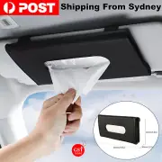 2PCS Car Tissue Box Holder PU Leather Backseat Paper Holder Cover Black Case AU