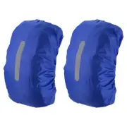 30-40L Waterproof Backpack Rain Cover 2 Pack with Vertical Strap S Navy Blue
