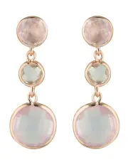 [Georgini] Diantha Rose Quartz Rose Gold Drop Earrings