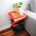 "Book Stack" Antique Finish Side Table/Corner Table/Plant Stand Raintree Wood