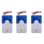 3X Wired Strobe Warning Siren DC 12V Sound Alarm Flashing Light Sound Siren9827