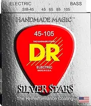 DR Base Strings, SILVER STARS Stainless Steel, Coated .045-.105 SIB-45