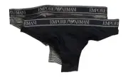 Pack of 2 women's Brazilian briefs EMPORIO ARMANI visible elastic article 163337