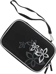 CAXUSD Eva Nylon 2.5 Inch HDD Bag Protective Case Pouch Organizer Flower Pattern Random Color Zipper Closure Inner Mesh Pocket Compact Size