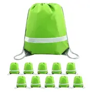 Drawstring Backpack Bulk 10 Pieces 16.5" L x 13.4" W Fruit Green 10 Peices