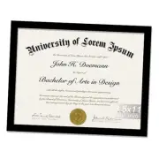 Black 8.5 x 11 Frame Display 8.5 by 11 Document Certificate Diploma Wall and