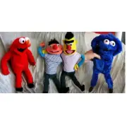 4 MUPPETS Toy COLLECTION PUPPETS ELMO + BERT + ERNIE + COOKIE MONSTER titeres