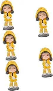 Toyvian 5pcs Cute Dashboard Decor Resin Metal Girl Figurine for Car Interior Accessories