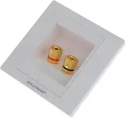 BAOBLADE Speaker Terminal Square Shape Wall Face Plate with 2 Golden Binding Post Banana Plug Audio Ports
