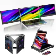 Portable Triple-Screen Monitor Foldable 1080P FHD IPS Laptops Extender Display