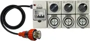 Power Board 5 Pin 20 Amp Three Phase to 3 x 5 Pin 10 Amp Three Phase Outlet RCBO Protected