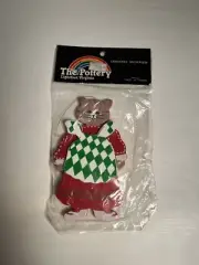 Vntg The Pottery Lightfoot VA Christmas Decoration Ornament NOS Cat Rainbow Logo