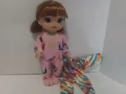 Doll Clothes made to fit 12" Baby Alive Doll - 2 Footsie Pajamas- L40