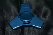Light Blue Metallic Aluminum Fidget Spinner Metal Tri Fecta Kids To Adults Toys
