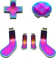 4 Pcs Interchangeable Paddles and 2 D-Pads Metal Stainless Steel Replacement Parts for Xbox One Elite Series 2 Controller & Xbox One Elite Controller (Chromatic)