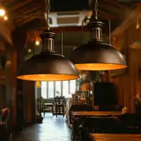 在飛比找樂天市場購物網優惠-北歐Loft餐廳吧臺吊燈美式鄉村創意復古工業風鐵藝單頭鍋蓋吊